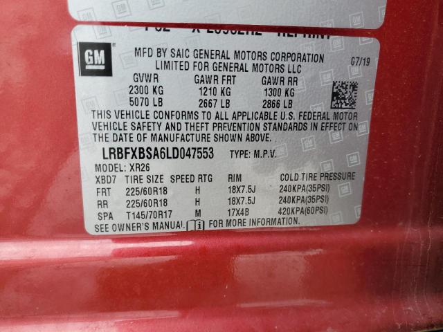 2020 BUICK ENVISION P LRBFXBSA6LD047553