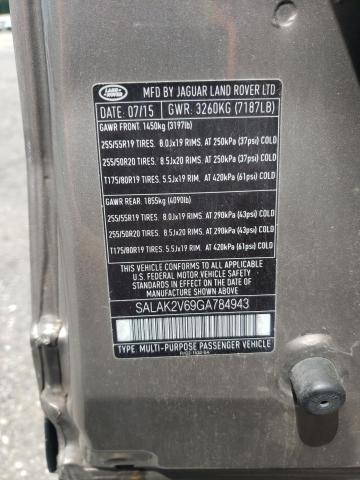 2016 LAND ROVER LR4 HSE LU SALAK2V69GA784943