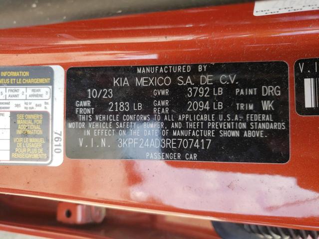 2024 KIA FORTE LX 3KPF24AD3RE707417