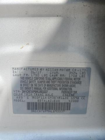 2017 NISSAN VERSA S - 3N1CN7AP9HL893337