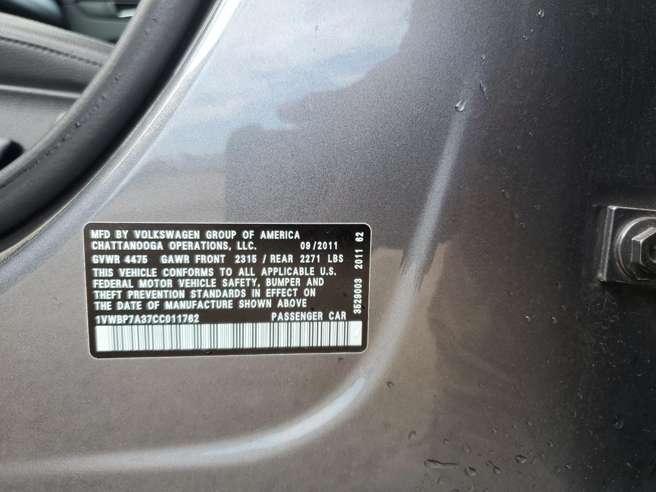 Volkswagen Passat se 2012