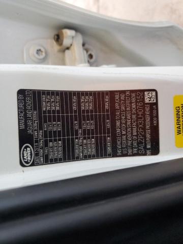2020 LAND ROVER RANGE ROVE SALZP2FX3LH076152