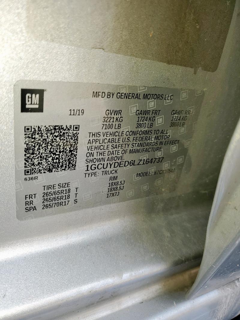 2020 CHEVROLET SILVERADO - 1GCUYDED6LZ164737