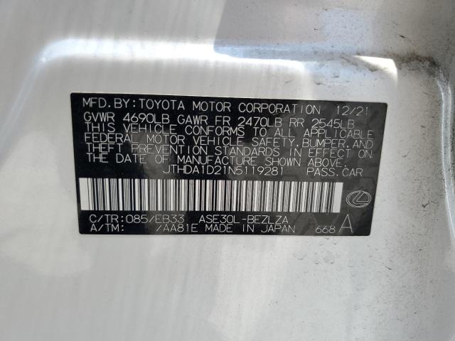 2022 LEXUS IS 300 JTHDA1D21N5119281