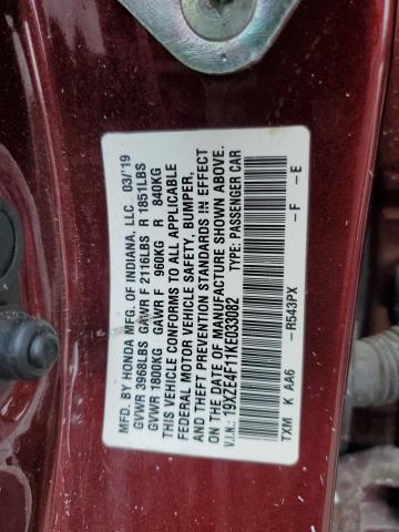 2019 HONDA INSIGHT LX 19XZE4F11KE033082