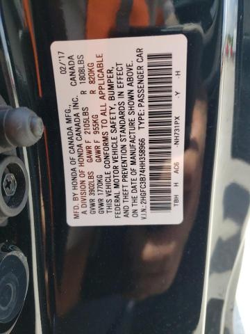 2017 HONDA CIVIC EXL 2HGFC3B74HH358966