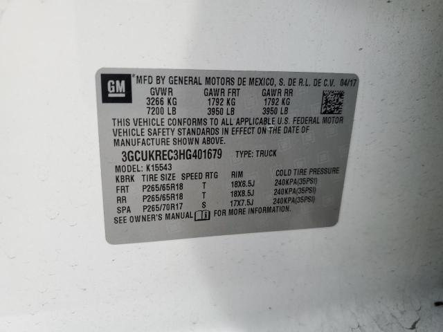 2017 CHEVROLET SILVERADO - 3GCUKREC3HG401679