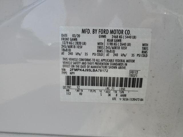 2020 FORD EDGE SEL - 2FMPK4J95LBA78172