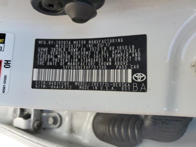 2017 TOYOTA COROLLA L - 5YFBURHEXHP701390
