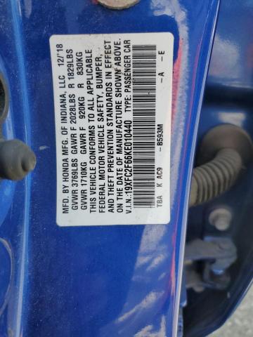 2019 HONDA CIVIC LX 19XFC2F66KE010440