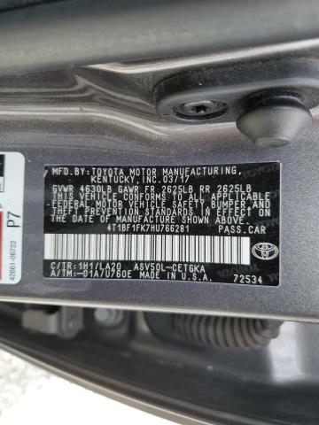 2017 TOYOTA CAMRY LE 4T1BF1FK7HU766281
