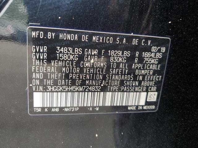 2019 HONDA FIT LX 3HGGK5H45KM724832