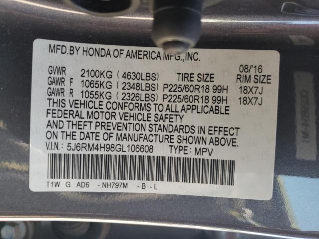 2016 HONDA CR-V TOURI - 5J6RM4H98GL106608