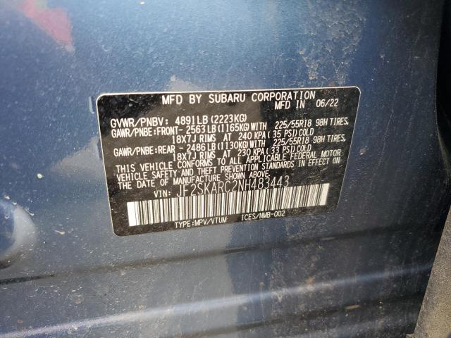 2022 SUBARU FORESTER T JF2SKARC2NH483443