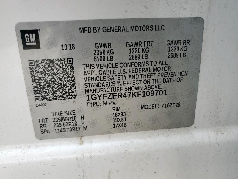 2019 CADILLAC XT4 SPORT 1GYFZER47KF109701