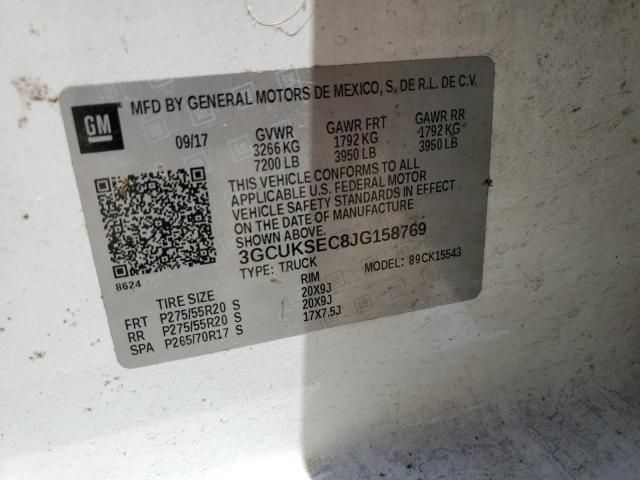 2018 CHEVROLET SILVERADO - 3GCUKSEC8JG158769