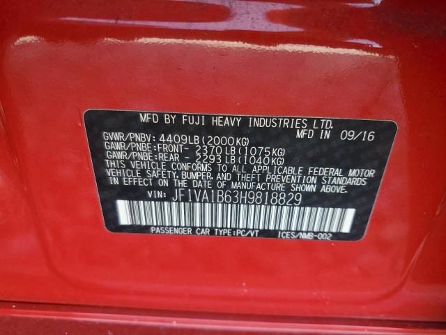 2017 SUBARU WRX JF1VA1B63H9818829