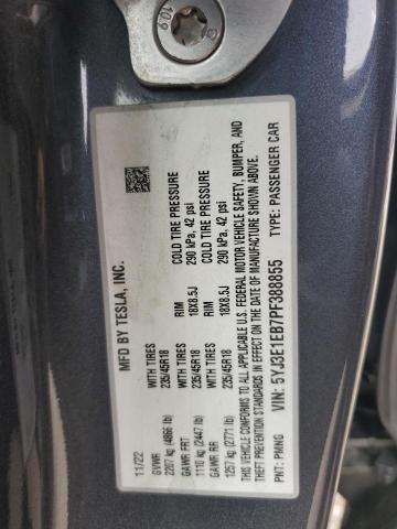 2023 TESLA MODEL 3 5YJ3E1EB7PF388855