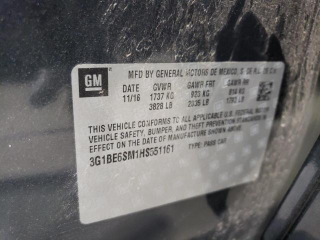 2017 CHEVROLET CRUZE LT - 3G1BE6SM1HS551161