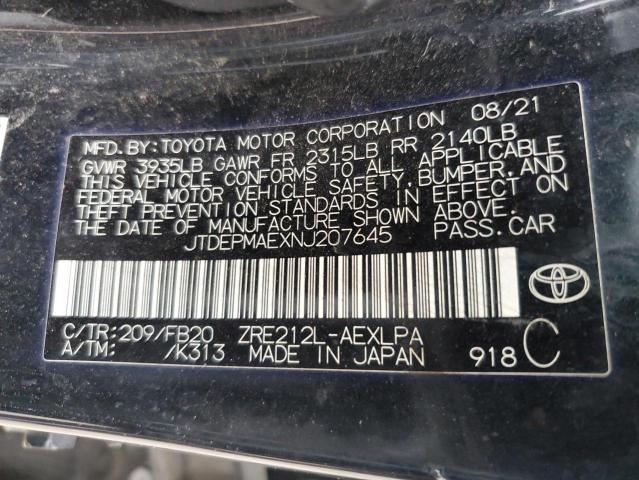 2022 TOYOTA COROLLA LE - JTDEPMAEXNJ207645
