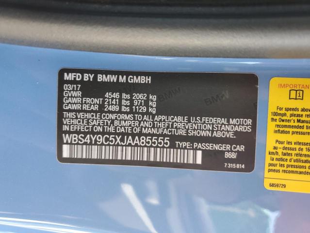 2018 BMW M4 - WBS4Y9C5XJAA85555