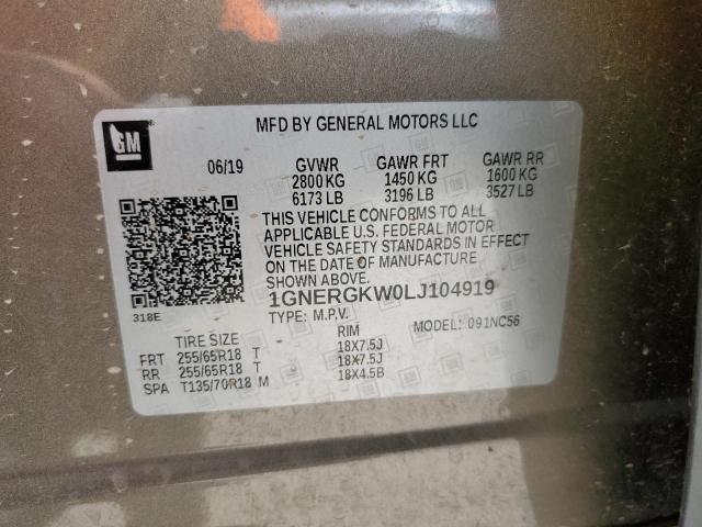2020 CHEVROLET TRAVERSE L - 1GNERGKW0LJ104919