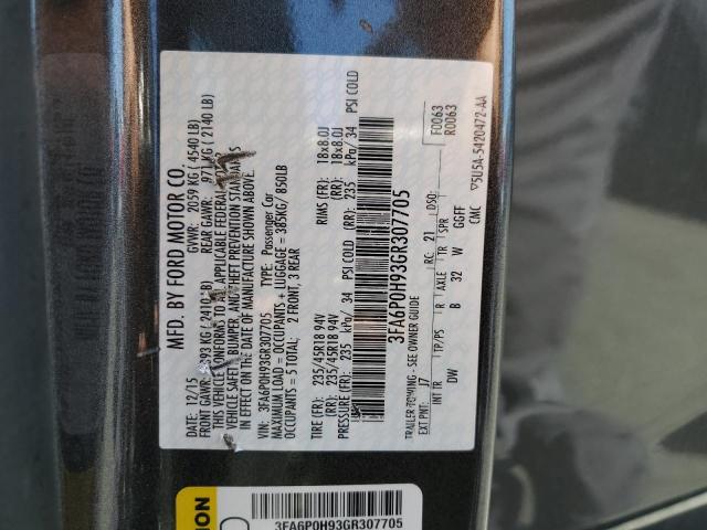 2016 FORD FUSION SE - 3FA6P0H93GR307705