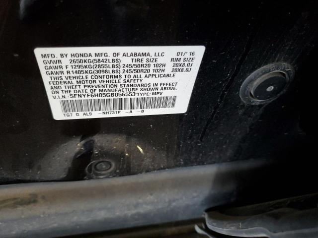 2016 HONDA PILOT ELIT 5FNYF6H05GB056553
