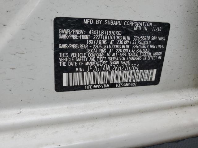 2019 SUBARU CROSSTREK JF2GTANC2KH276264