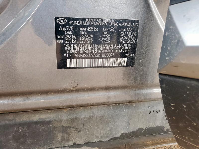 2019 HYUNDAI SANTA FE L 5NMS53AA5KH029077