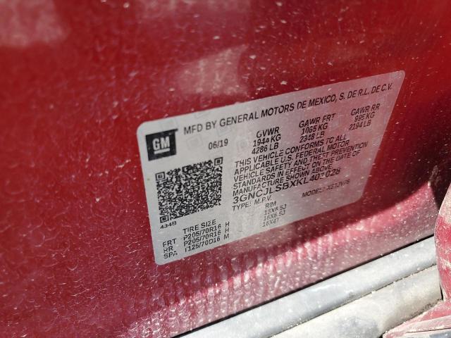 2019 CHEVROLET TRAX - 3GNCJLSBXKL401028