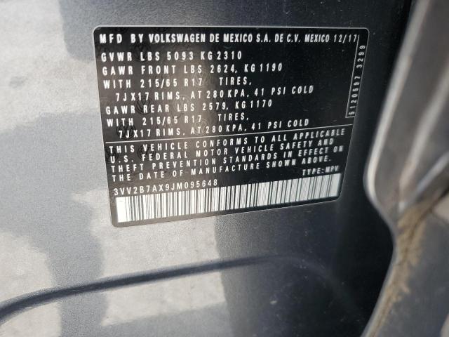 2018 VOLKSWAGEN TIGUAN SE 3VV2B7AX9JM095648