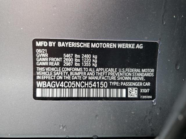 2022 BMW 840XI WBAGV4C05NCH54150