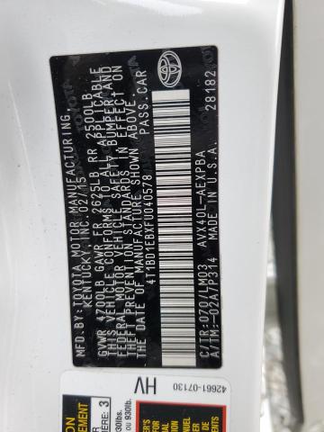 2015 TOYOTA AVALON HYB 4T1BD1EBXFU040578