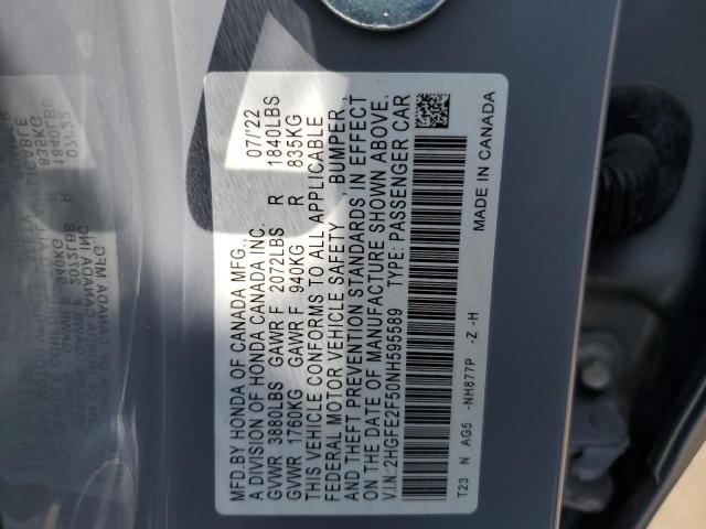 2022 HONDA CIVIC SPOR - 2HGFE2F50NH595589