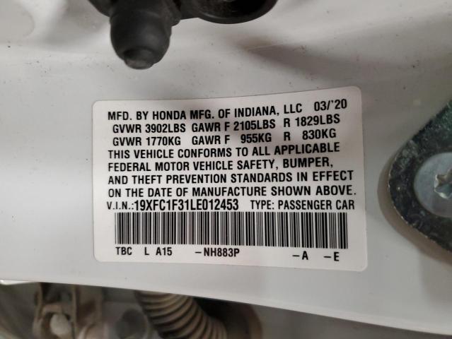 2020 HONDA CIVIC EX 19XFC1F31LE012453