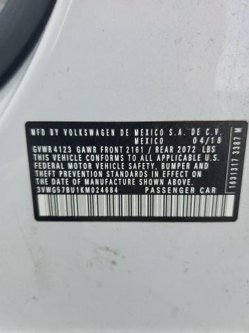 2019 VOLKSWAGEN JETTA SEL - 3VWG57BU1KM024684