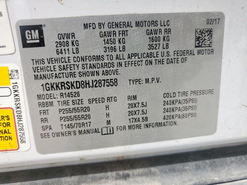 2017 GMC ACADIA LIM 1GKKRSKD8HJ287558