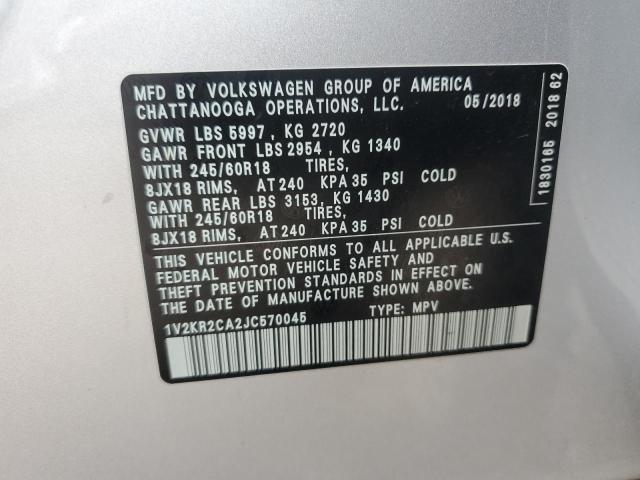 2018 VOLKSWAGEN ATLAS SE - 1V2KR2CA2JC570045