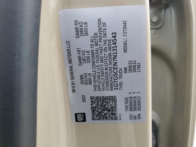 2022 GMC CANYON ELE 1GTG5CEN7N1314543