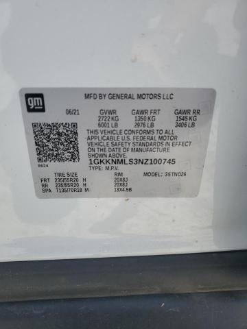 2022 GMC ACADIA SLT 1GKKNMLS3NZ100745