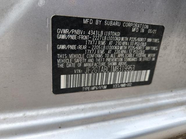 2021 SUBARU CROSSTREK JF2GTABC1M8319953