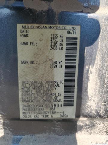 2019 NISSAN LEAF S PLU 1N4BZ1CP3KC315833