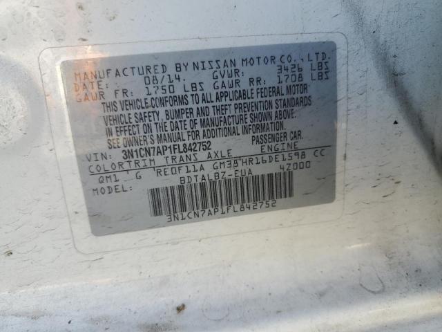 2015 NISSAN VERSA S - 3N1CN7AP1FL842752