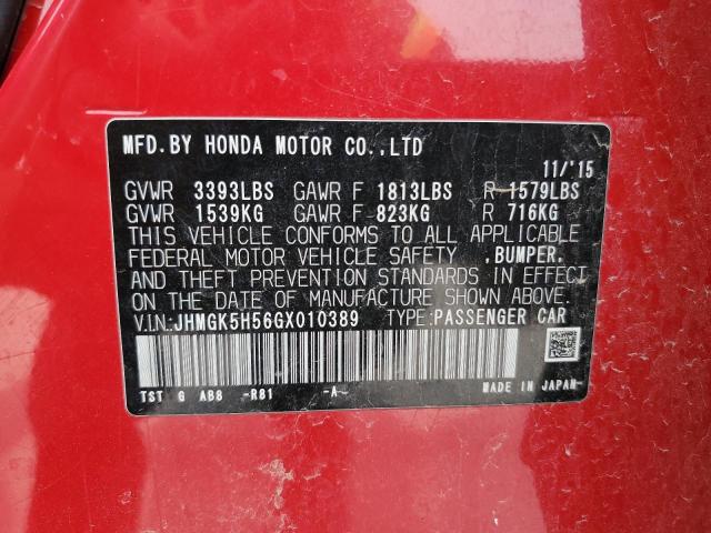 2016 HONDA FIT LX JHMGK5H56GX010389
