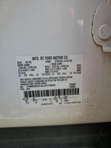2020 FORD EXPLORER S - 1FM5K8GC4LGC78924