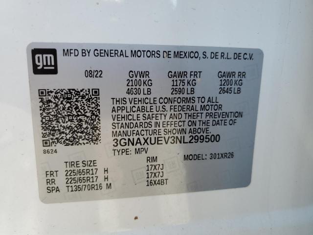 2022 CHEVROLET EQUINOX LT 3GNAXUEV3NL299500