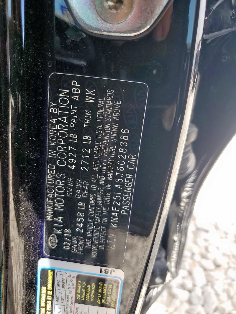 2018 KIA STINGER PR KNAE25LA3J6028386