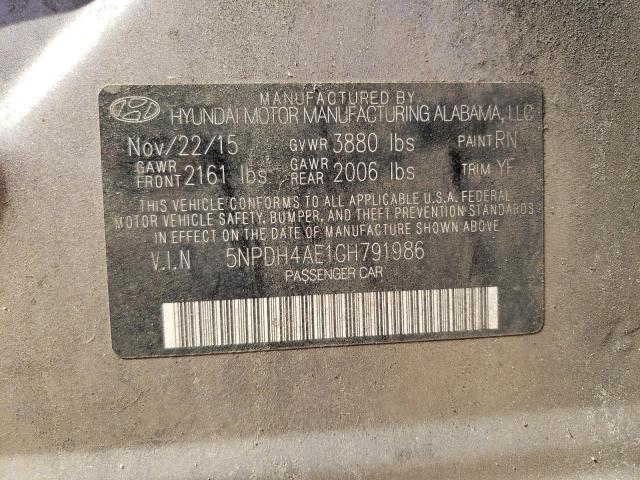 2016 HYUNDAI ELANTRA SE 5NPDH4AE1GH791986