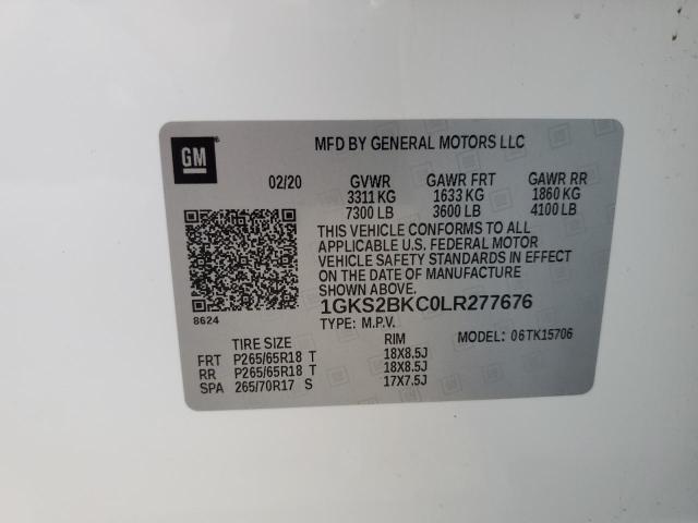 2020 GMC YUKON SLT 1GKS2BKC0LR277676